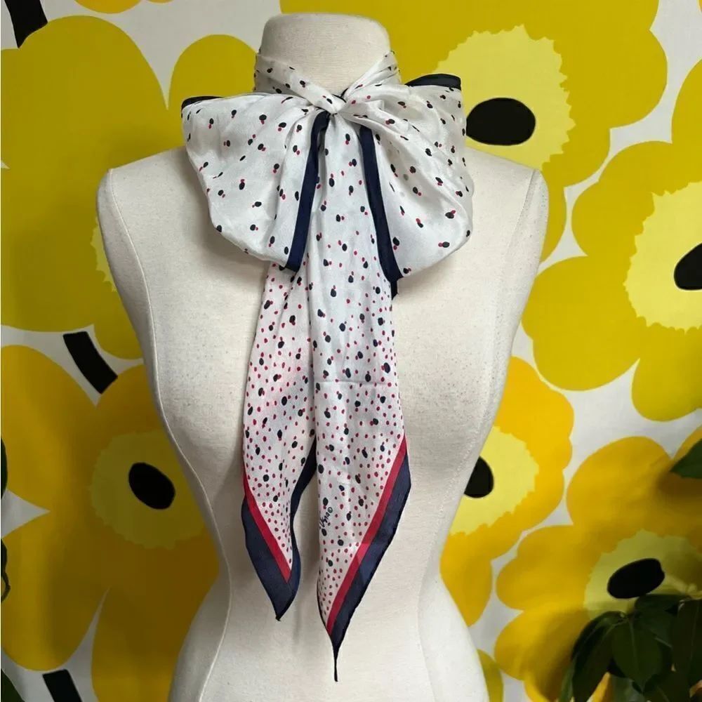 Classic Vintage 1970s Long Diagonal Hem Vera Neumann Scarf Made in Japan